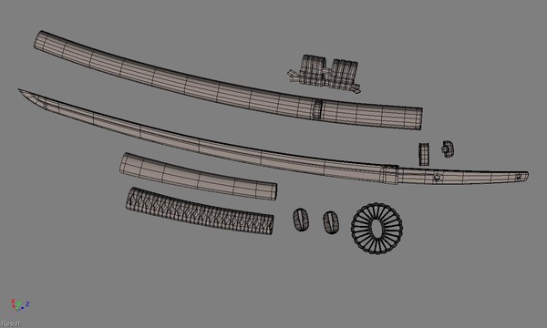 japanese dai-katana katana black 3d model - Black Dai-Katana.scn... by Polygon Pusher